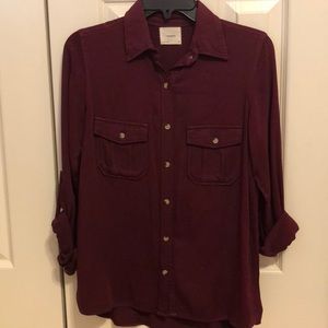 Maroon button down